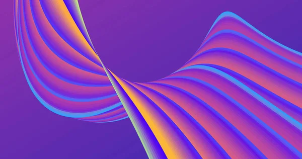 Abstrakter Hintergrund Mit Kurve Fluoreszierenden Farben Gedrehtem Streifen Moderner Grafischer — Stockvektor