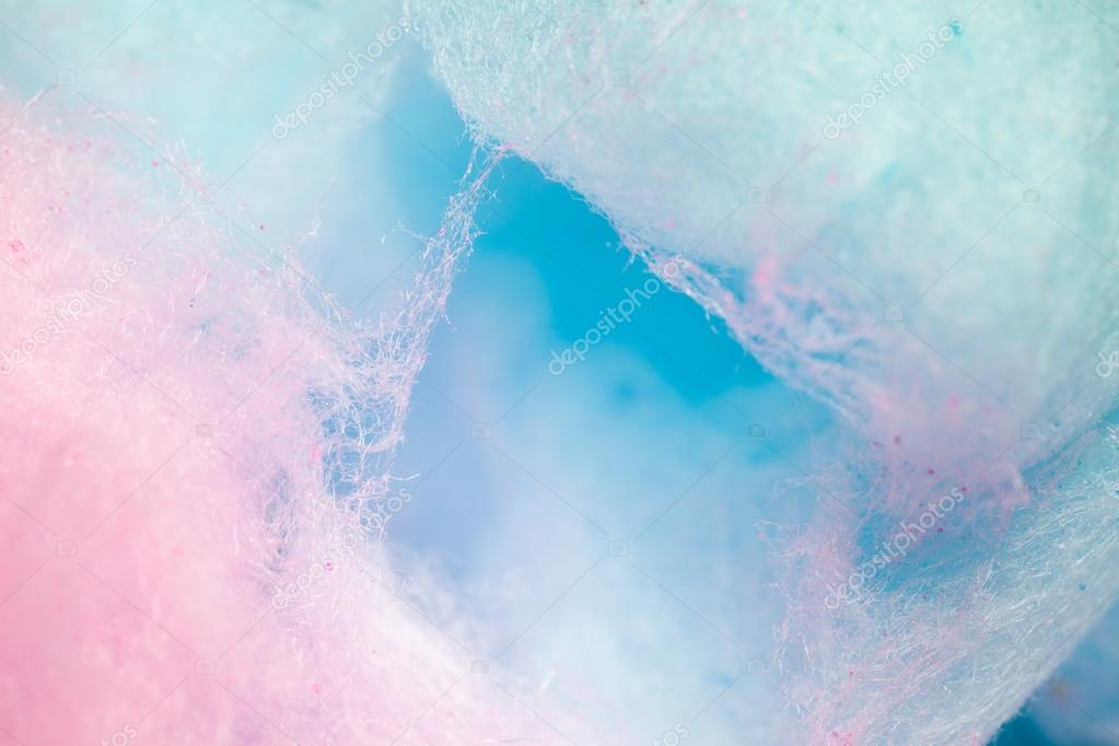 Bunte Zuckerwatte in weicher Farbe für Hintergrund - Stockfotografie