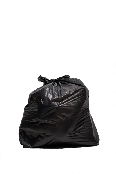 Close up de um saco de lixo no fundo branco — Fotografia de Stock