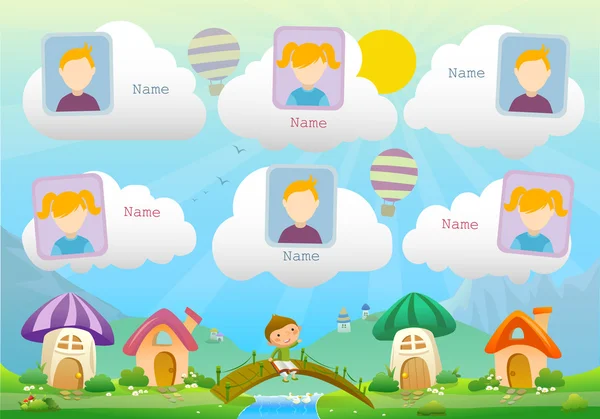 Yıllığı kitap ve peri manzara ile çocuk hakkında