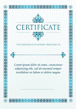 Zarif Klasik Başarı Belgesi.