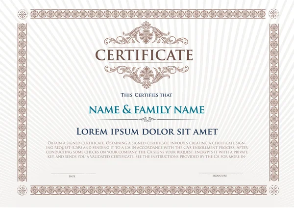 Sertifika tasarım şablonu.