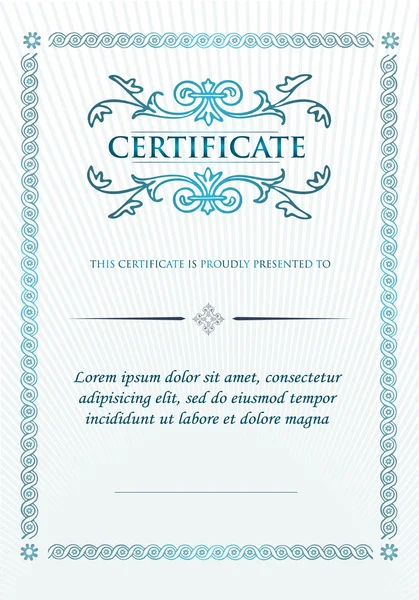 Elegant Classic Certificate of achievement. Vintage frames and border. — Stock Vector