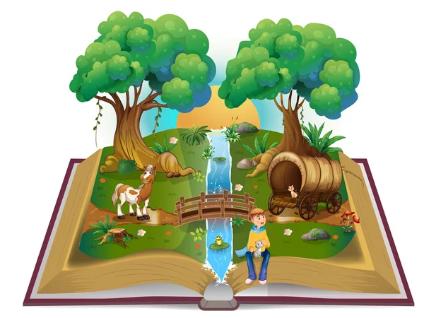 Книга про чарівний ліс — стоковий вектор