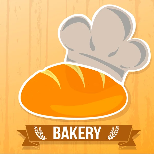 Pão de padaria e chapéu de chef — Vetor de Stock