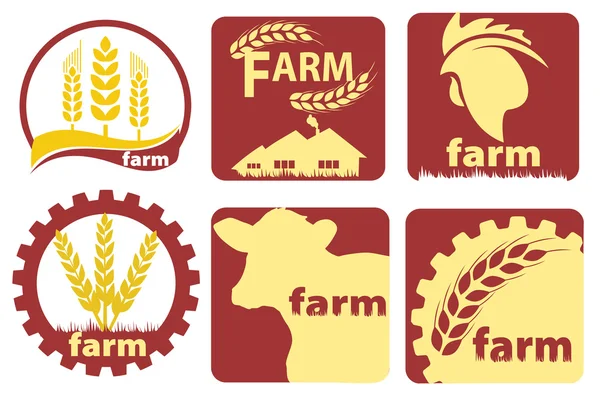 Conjunto de ícones de duas cores Farm Vector — Vetor de Stock