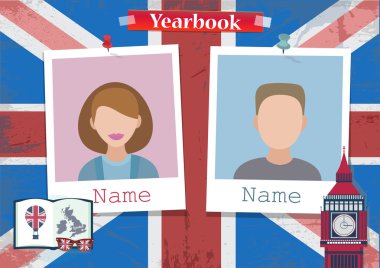 School album yearbook and English language clipart