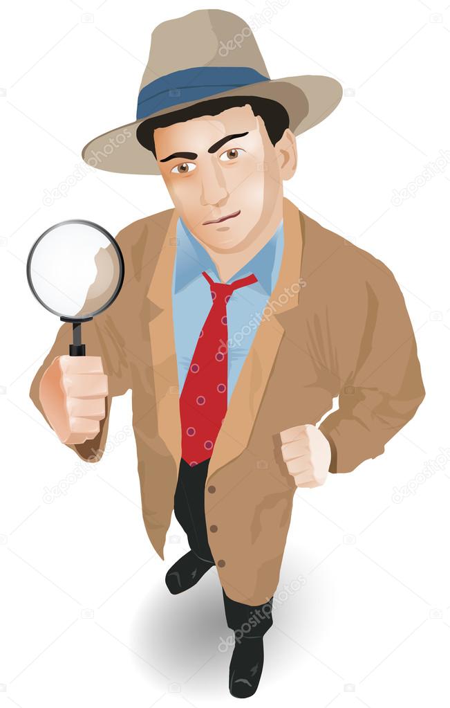 Detective with a magnifying glass