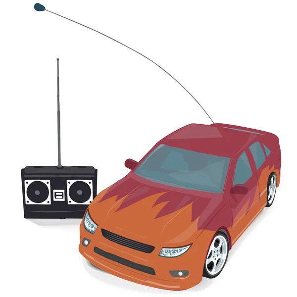 Kırmızı oyuncak spor araba uzaktan kumanda ile