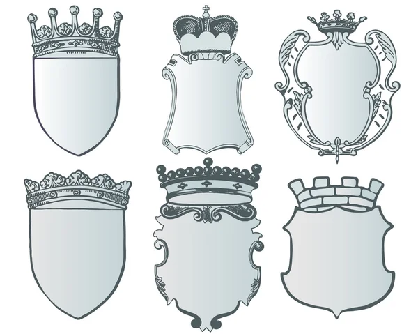Koleksi elemen heraldik dan templat lambang - Stok Vektor