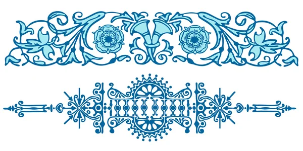 Набор винтажных украшений с цветочными элементами — стоковый вектор