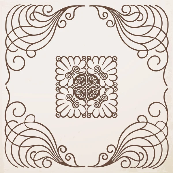 Vintage border  frame  with ornament — Stock Vector