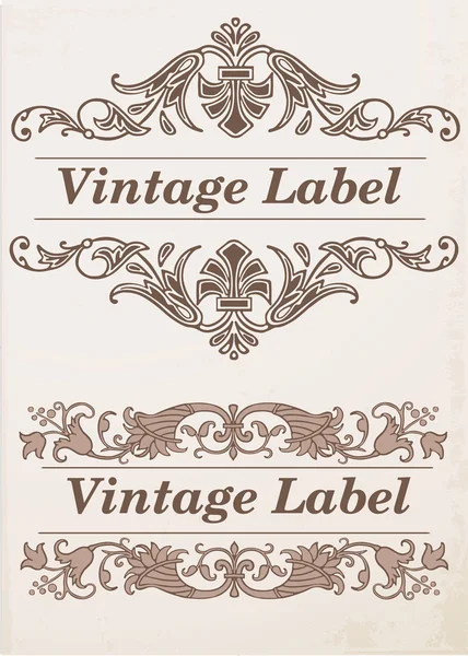 Ornate frames and labels elements. — Stock Vector