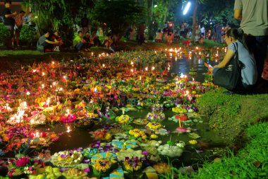 Bangkok Tayland 6 Kasım 2014 - yumru Loy krathong Festivali