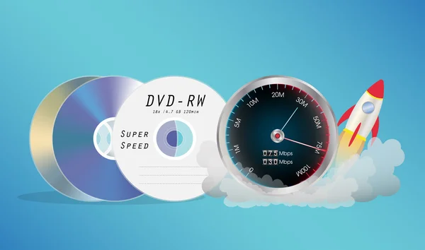 DVD Disk s měřič rychlosti — Stockový vektor
