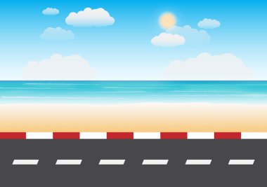 plaj arka plan ile yol