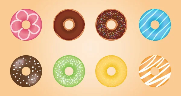 Un vector Donut muchos — Vector de stock