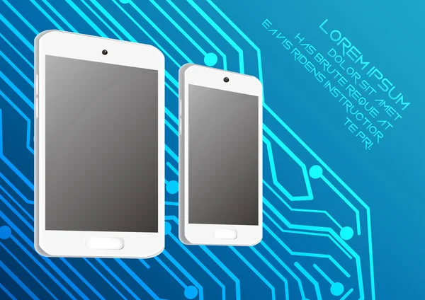 Smartphone e Tablet Vista lateral — Vetor de Stock