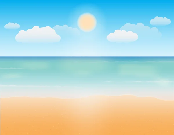 Areia do mar e vetor céu brilhante — Vetor de Stock