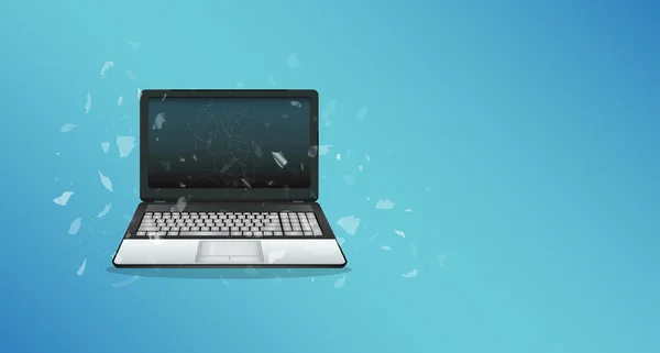 Ein defekter Laptop-Vektor — Stockvektor