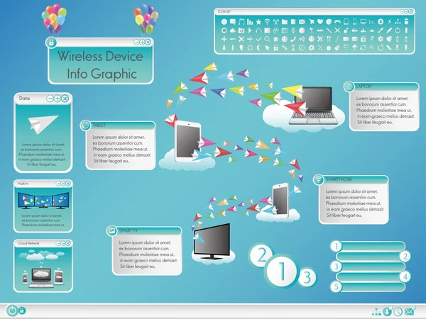 Eine drahtlose Gerät-Infografik — Stockvektor