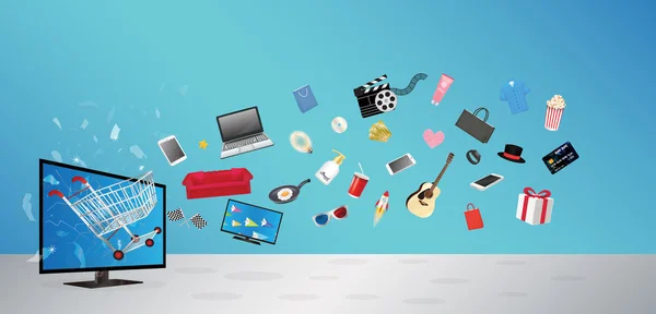 Akıllı aygıt televizyon şampuan gitar hediye kutusu kozmetik tüp cmovie film şapka pan kağıt çanta alışveriş sepeti kırık ekran akıllı televizyon üzerinde yüzen