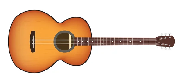 Acoustic guitar on a white background — Stock Vector