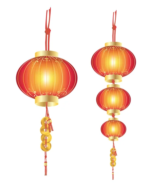 Chinese lantern op een witte achtergrond — Stockvector