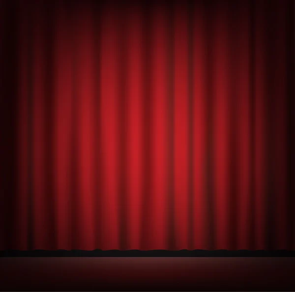 Stage with red curtain backgrond — Stock Vector