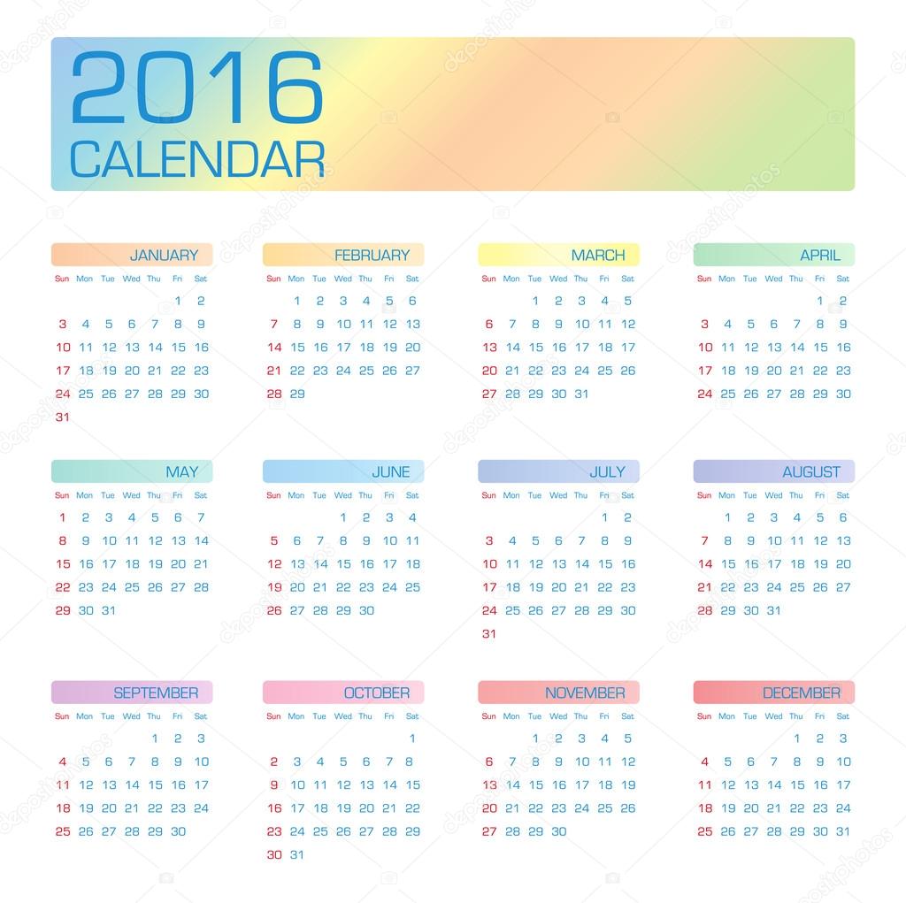 Pijnstiller Gezond eten creatief Stockfoto's van 2016 kalender, rechtenvrije afbeeldingen van 2016 kalender  | Depositphotos