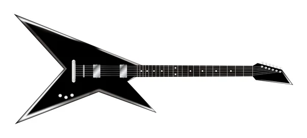 Schwarze E-Gitarre — Stockvektor