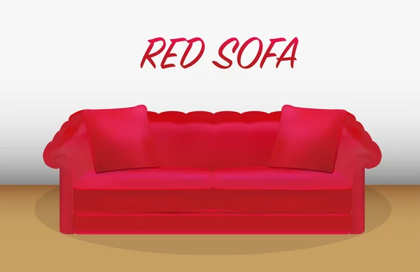 Ein roter Sofa-Vektor — Stockvektor