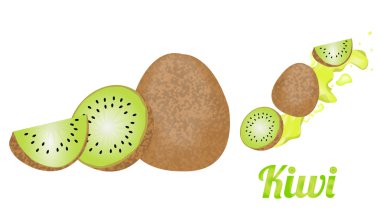 kiwi on a whtie background clipart