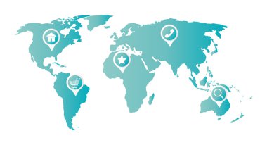 ev sepeti telefon favori büyüteç simgesini bir dünya haritası üzerinde