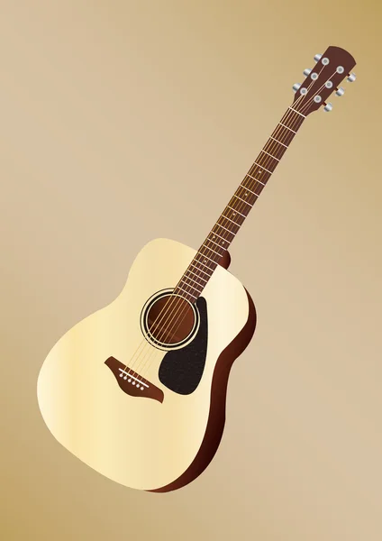 Um folk guitarra acústica —  Vetores de Stock