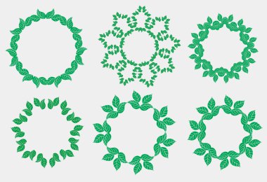 soyut yaprak daire kenarlık