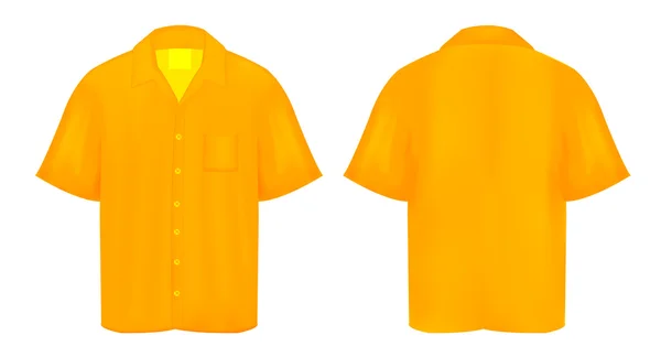 Camisa pólo laranja sobre um fundo branco —  Vetores de Stock