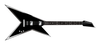 Beyaz arkaplanda elektro gitar