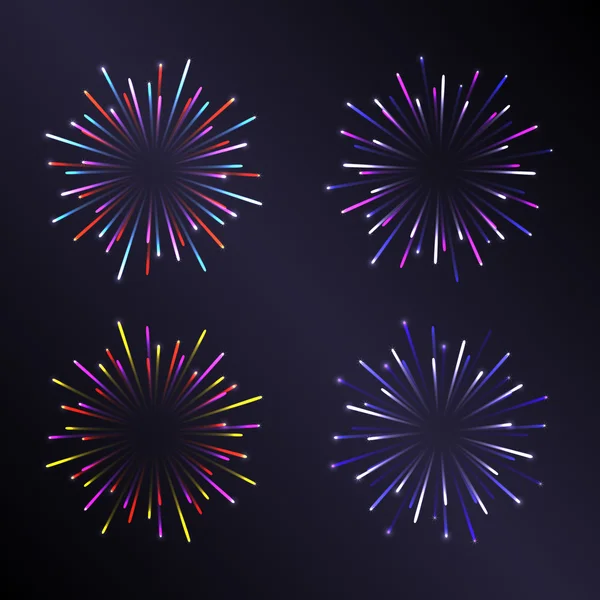 Abstracte vuurwerk Set — Stockvector