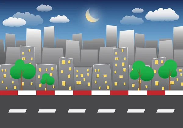 Gece Kentsel şehir arka plan — Stok Vektör