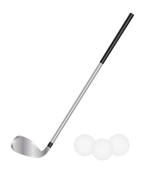 Golf club i piłeczki do golfa — Wektor stockowy