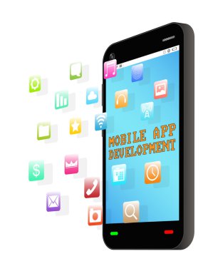 gezici simgesine ve mobil uygulama geliştirme ekran ile Smartphone