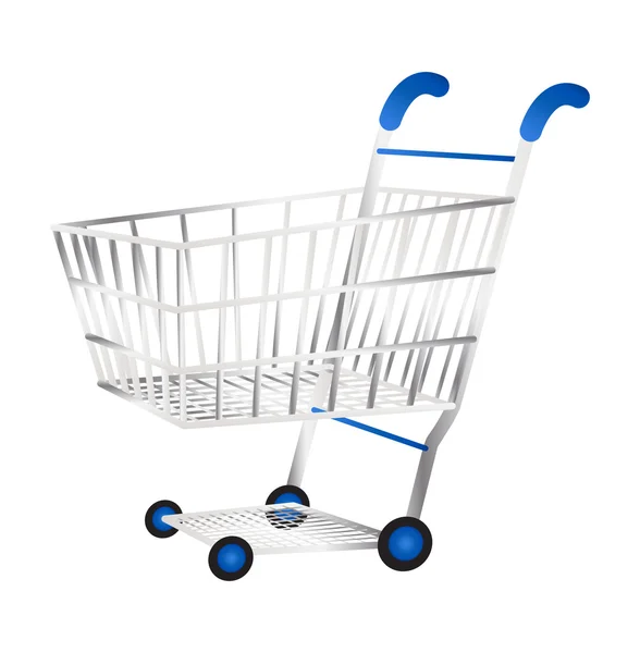 Carrito de compras sobre un fondo blanco — Vector de stock