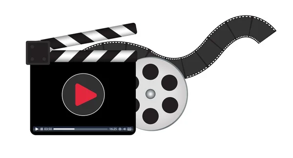 Filmklapper met logo voor videostreaming — Stockvector