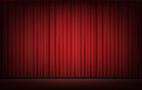 Scenen med röd gardin bakgrund — Stock vektor