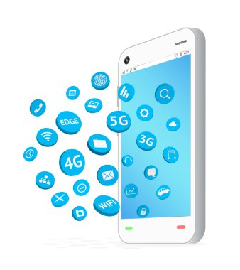 bağlantı simgesini apps yüzen ile smartphone