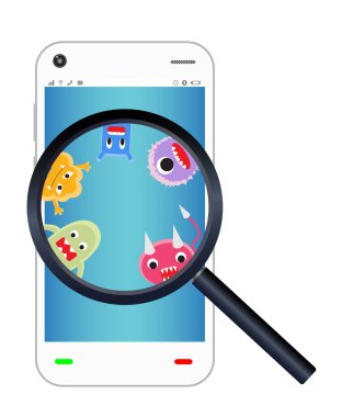 virüs Smartphone'da bulunan cam büyütme