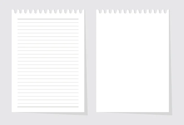 Blankt papper ark från att skriva pad vektor — Stock vektor