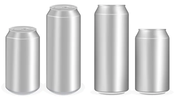Vetor latas de refrigerante de alumínio — Vetor de Stock