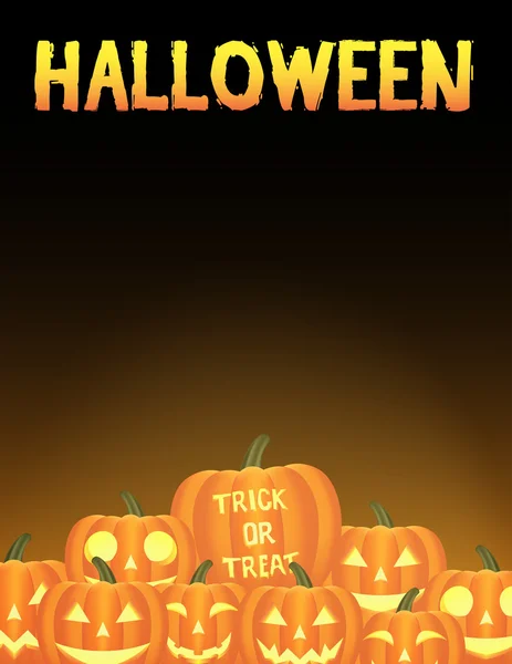 Tarjeta de calabazas de Halloween — Vector de stock